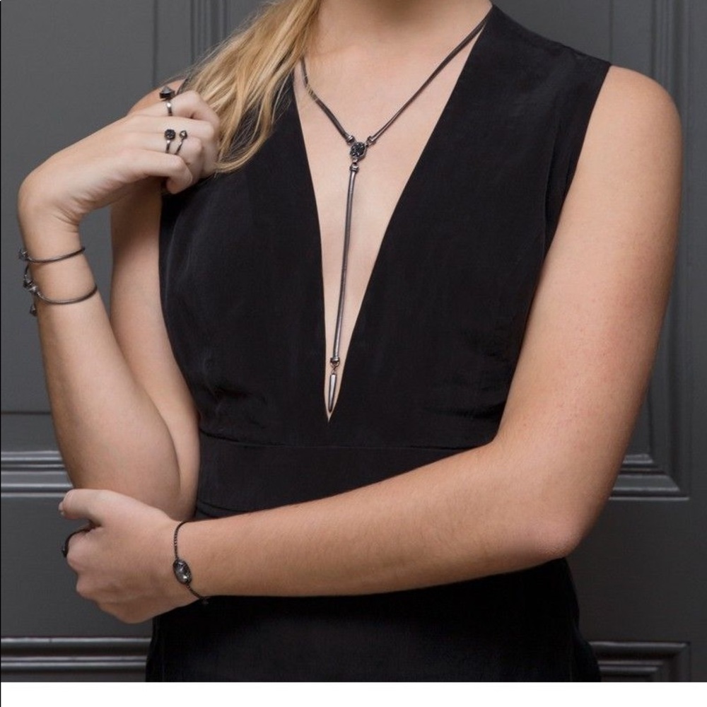 Kendra scott starla necklace gun metal